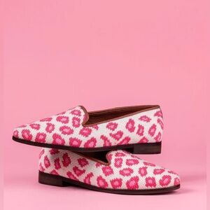By Paige Needlepoint Loafers Pink Leopard Flats 7